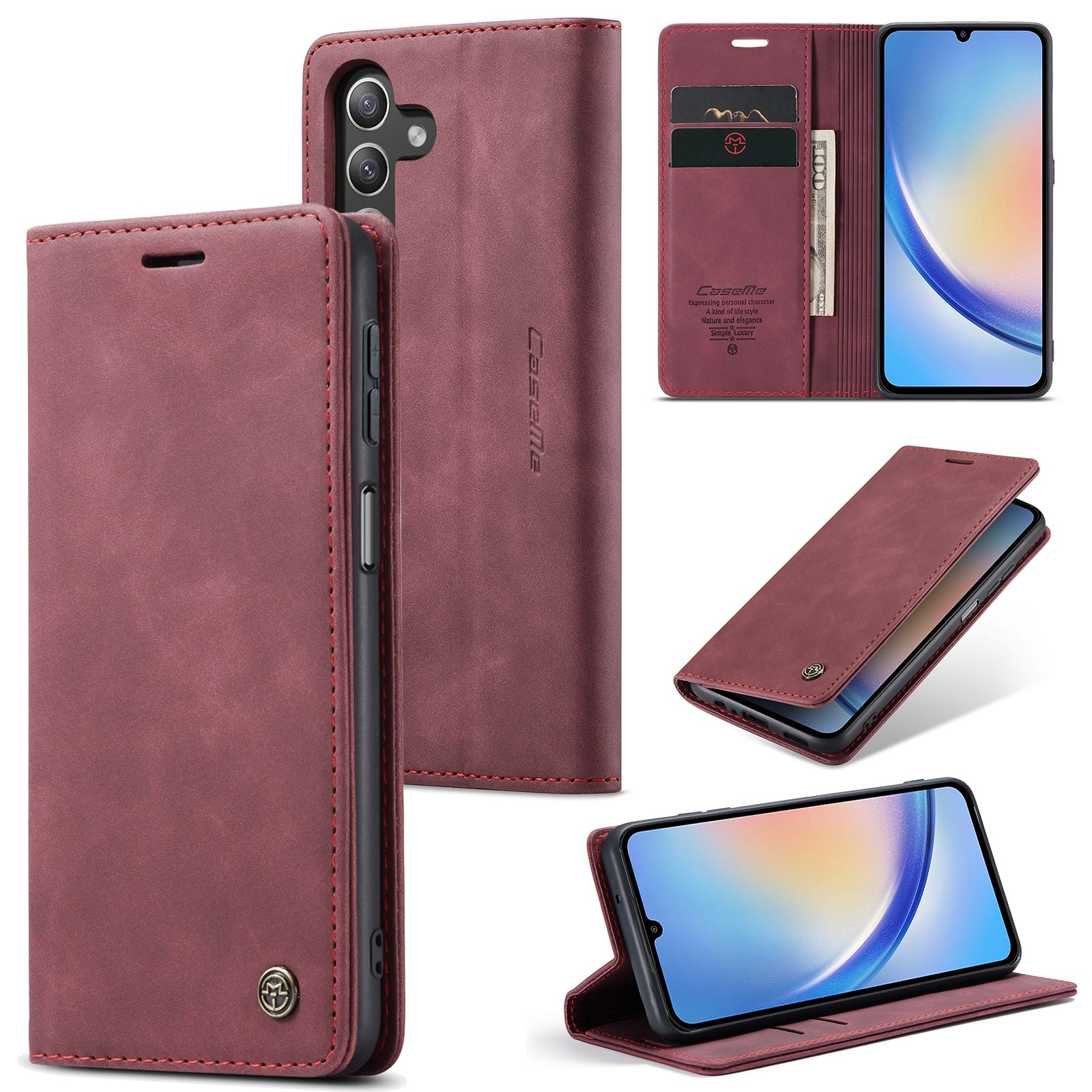 CASEME 013 Series Phone Shell pro Samsung Galaxy A24 4G PU kožené pouzdro na peněženku Flip Cover CASEME 013 Series Phone Shell pro Samsung Galaxy A24 4G PU kožené pouzdro na peněženku Flip Cover